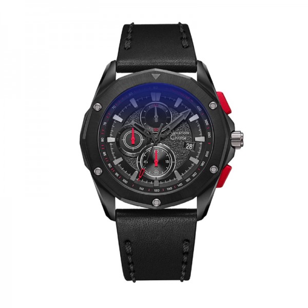 Alexandre Christie AC 6663 Black Red Leather MCLIPBARE